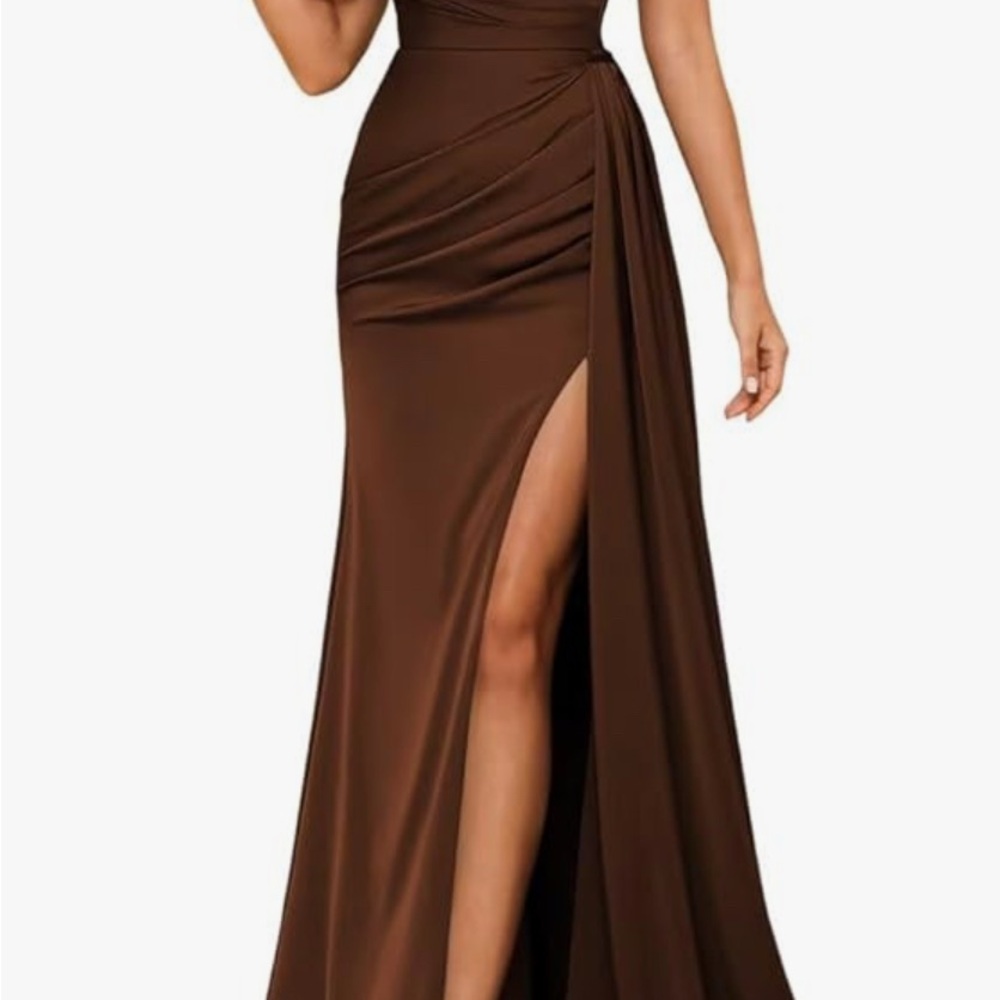 Elegant Brown Evening Gown